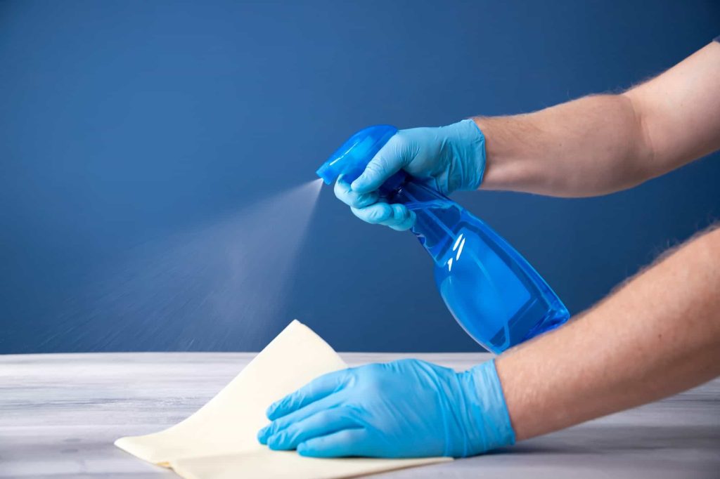 Cleaner sanitizing surfaces during a COVID-19 precautionary measure